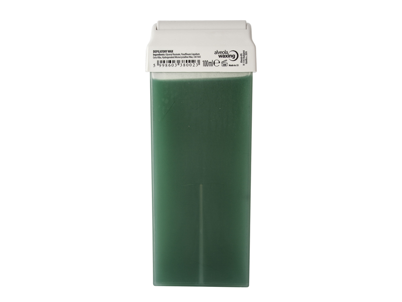 Зелёный азуленовый воск ALVEOLA в картридже для чувствительной кожи. GREEN WAX with roller 100 мл